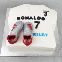 TShirt Sleeves and Soccer Boots Cake